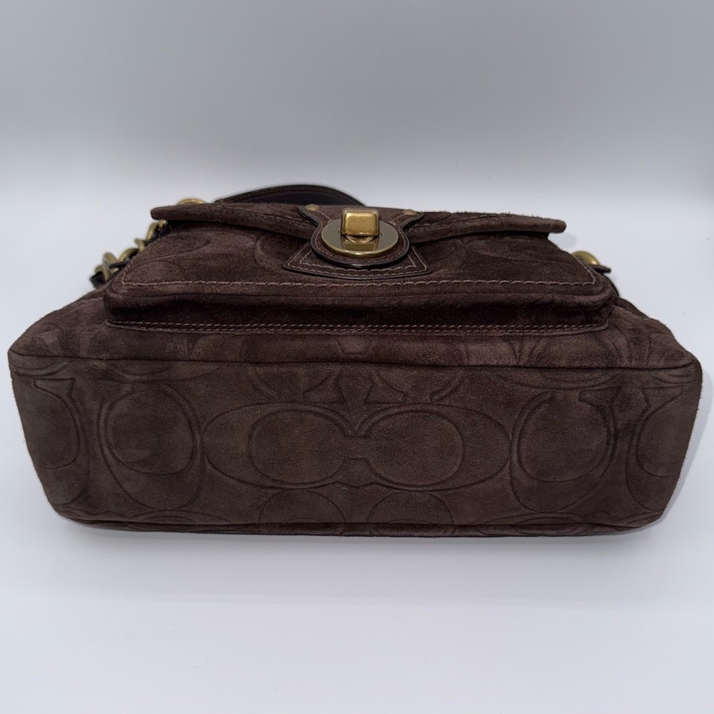 🤎RARE NEW COACH LEGACY SIGNATURE EMBOSSED SUEDE SHOULDER BAG 65TH ANNIVERSARY🤎 - Picture 3 of 13